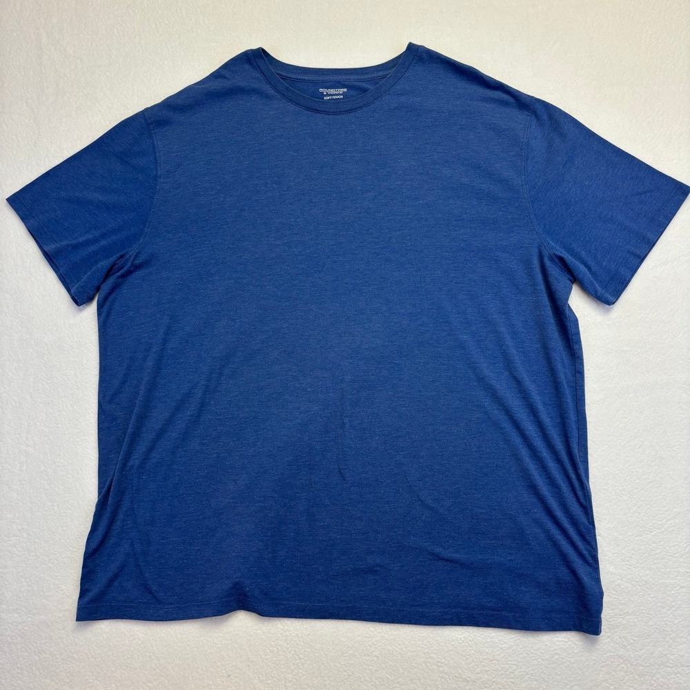 Roundtree & Yorke Soft Touch Mens XL Blue Heathered Crewneck T-Shirt